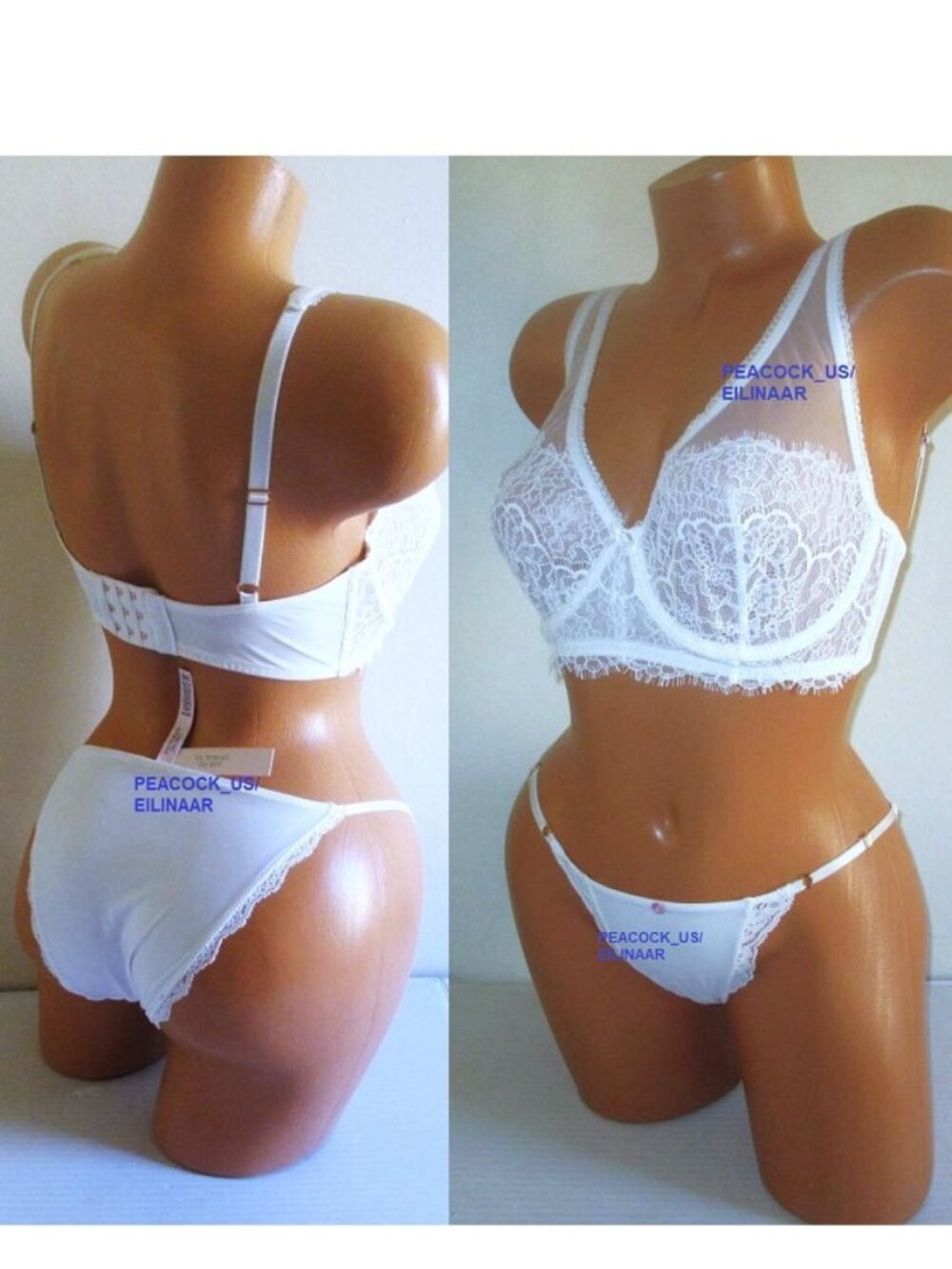 36DDD/L VICTORIA SECRET Dream Angels Unlined Plunge Bra Set String Bikini Panty